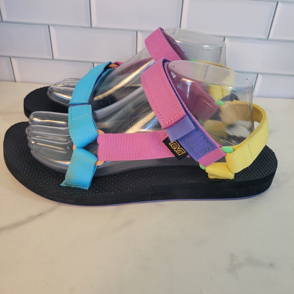Teva Original Universal Multi Color Block Sport Sandals Womens Size 9 Pastel